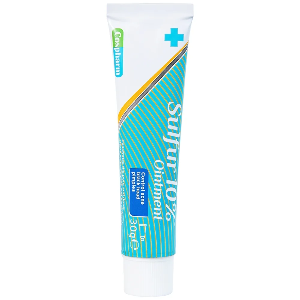 Hình ảnh Kem mụn Sulfur 10% Ointment Cospharm ngăn ngừa mụn và chăm sóc da mặt (30g)