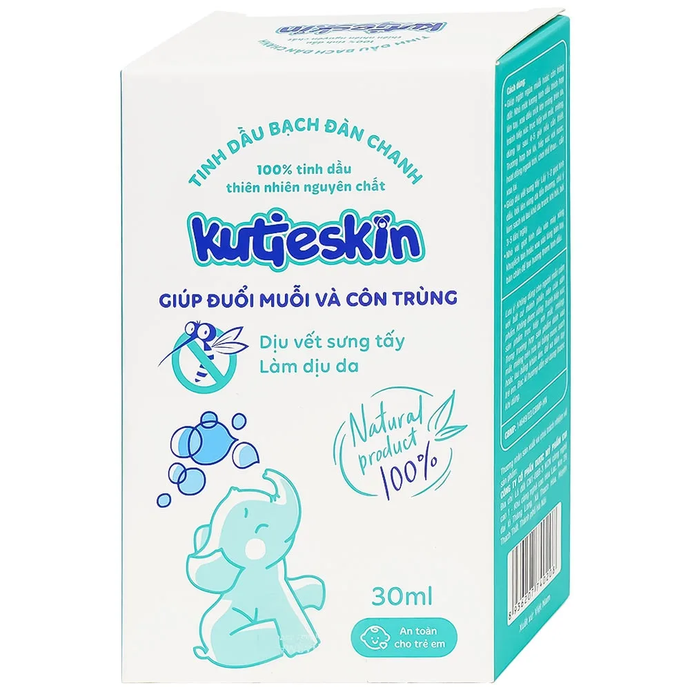 Hình ảnh Tinh dầu bạch đàn chanh Kutieskin giúp đuổi muỗi và côn trùng dịu vết sưng tấy, làm dịu da (30ml)
