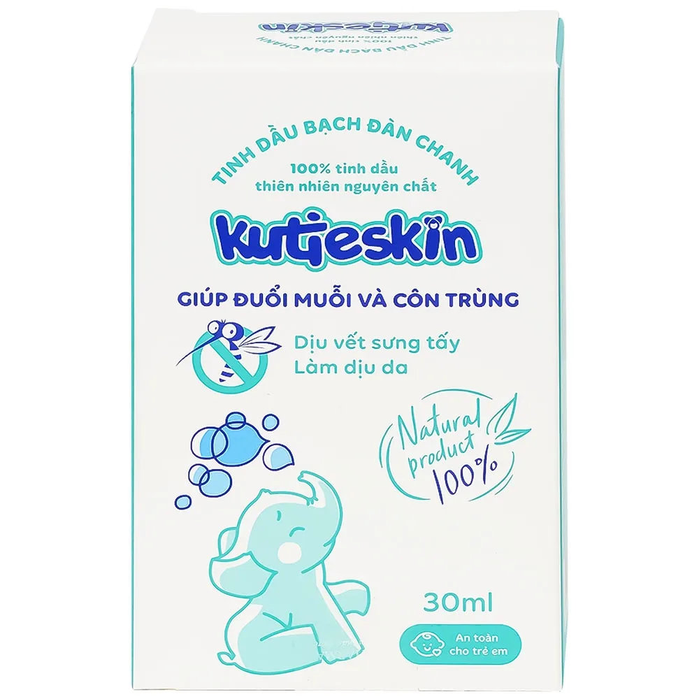 Hình ảnh Tinh dầu bạch đàn chanh Kutieskin giúp đuổi muỗi và côn trùng dịu vết sưng tấy, làm dịu da (30ml)