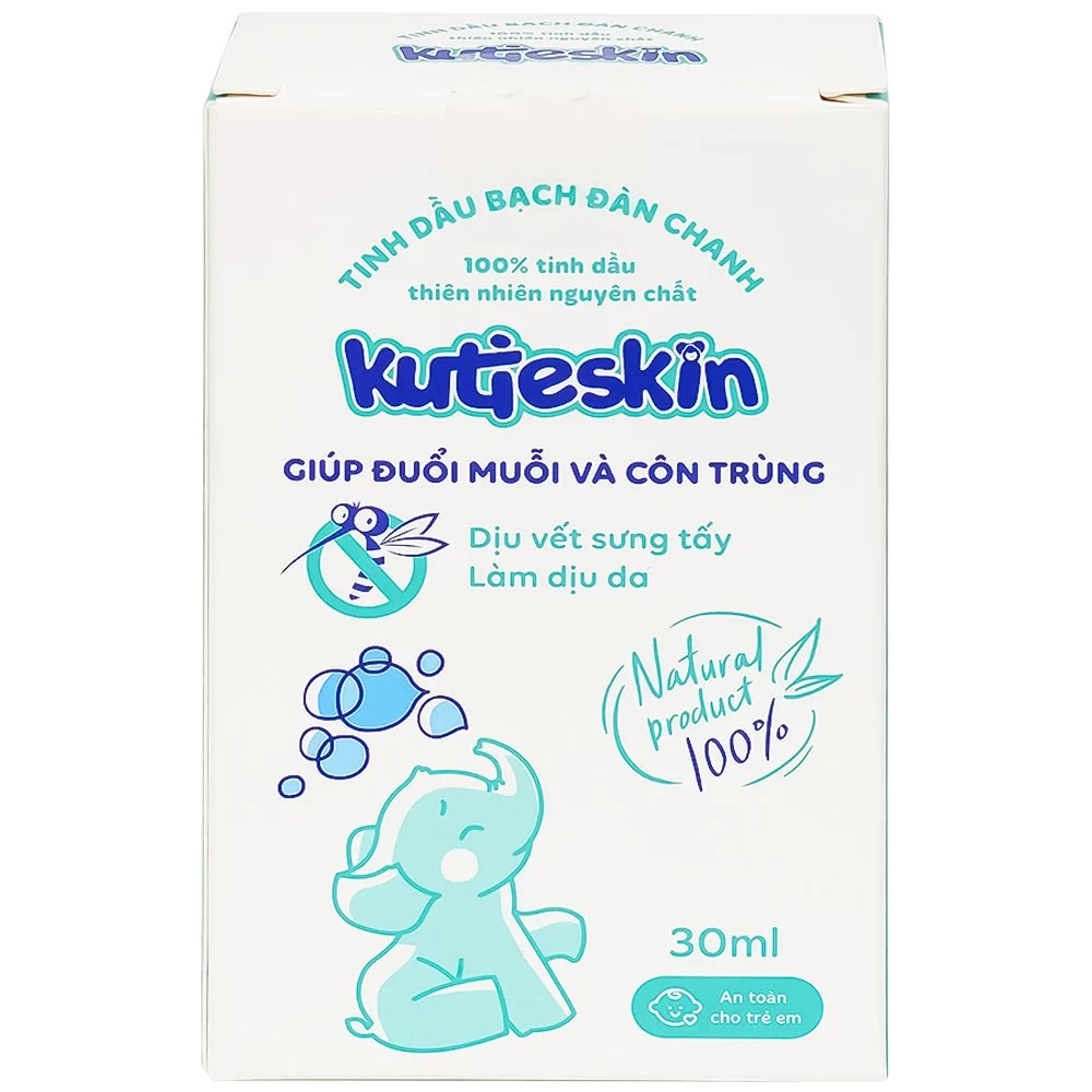 Hình ảnh Tinh dầu bạch đàn chanh Kutieskin giúp đuổi muỗi và côn trùng dịu vết sưng tấy, làm dịu da (30ml)