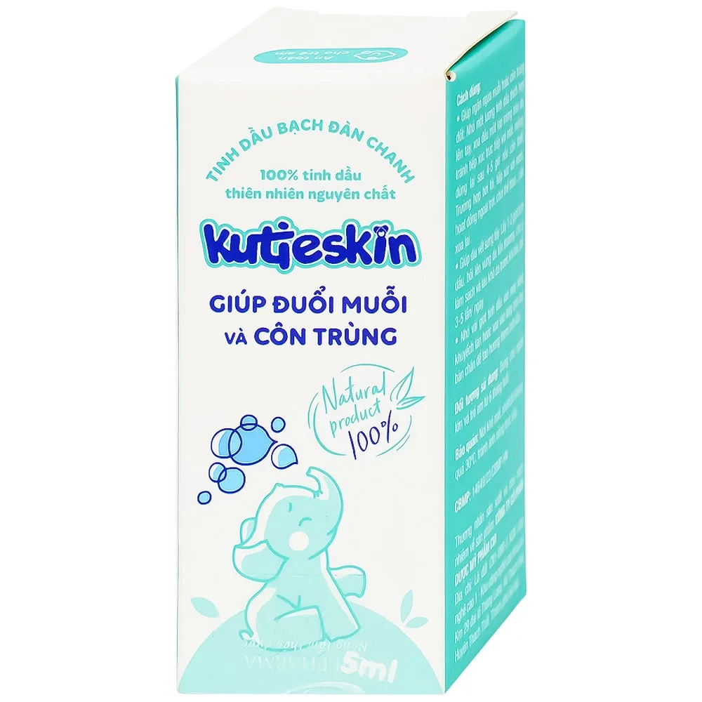 Hình ảnh Tinh dầu bạch đàn chanh Kutieskin giúp đuổi muỗi và côn trùng, dịu vết sưng tấy, làm dịu da (5ml)