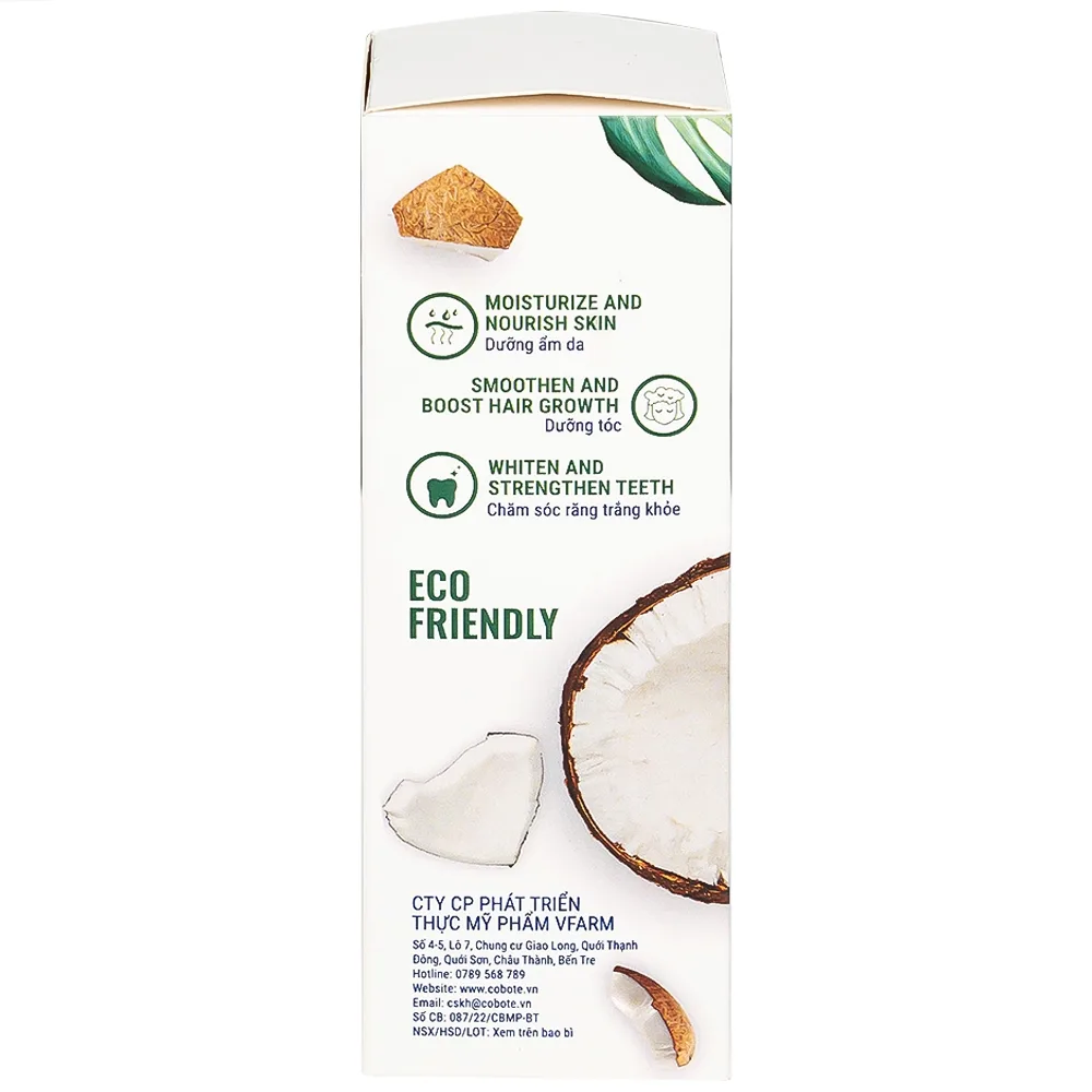 Hình ảnh Dầu Dừa Tươi Raw Virgin Coconut Oil Coboté 50ml dưỡng ẩm da, dưỡng tóc, chăm sóc răng miệng
