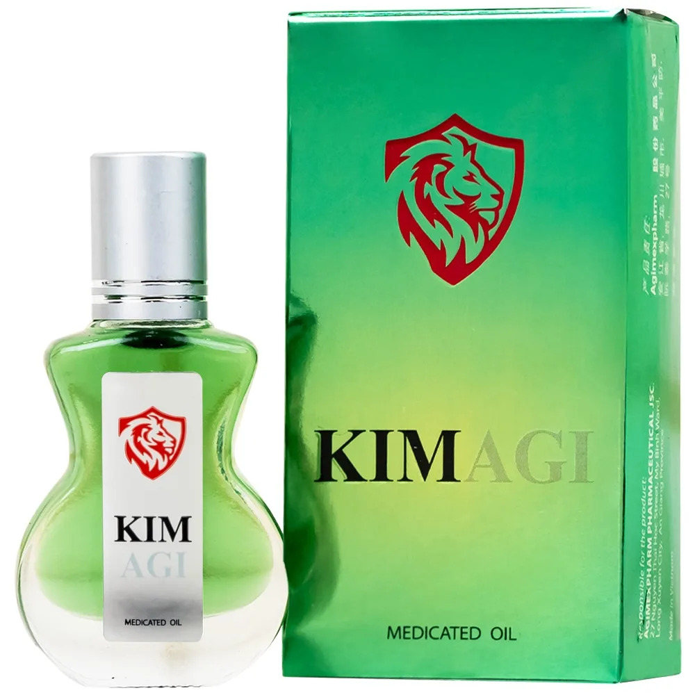 Hình ảnh Dầu gió lăn Kimagi New Agimexpharm làm ấm da vùng xoa, sử dụng khi massage hỗ trợ thư giãn (9ml)