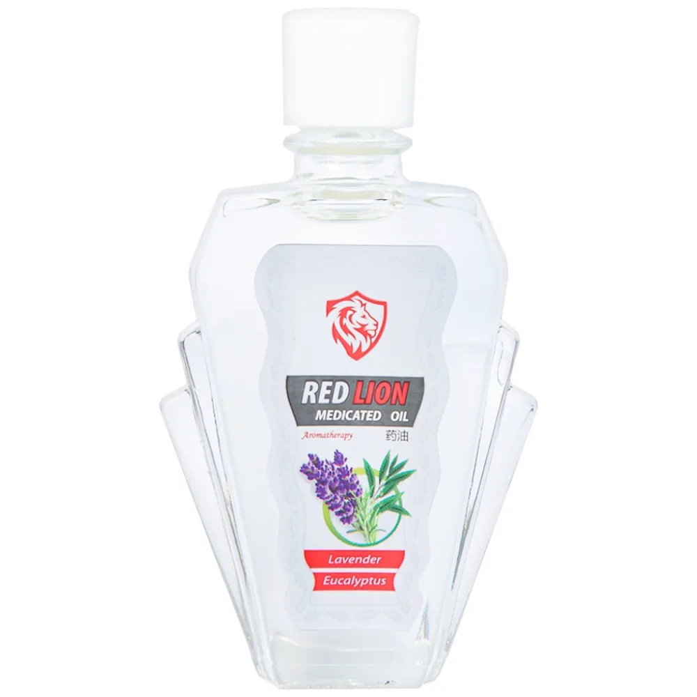 Hình ảnh Dầu gió lăn Red Lion Medicated Oil White Agimexpharm ấm da vùng xoa, sử dụng massage hỗ trợ thư giãn (24ml)