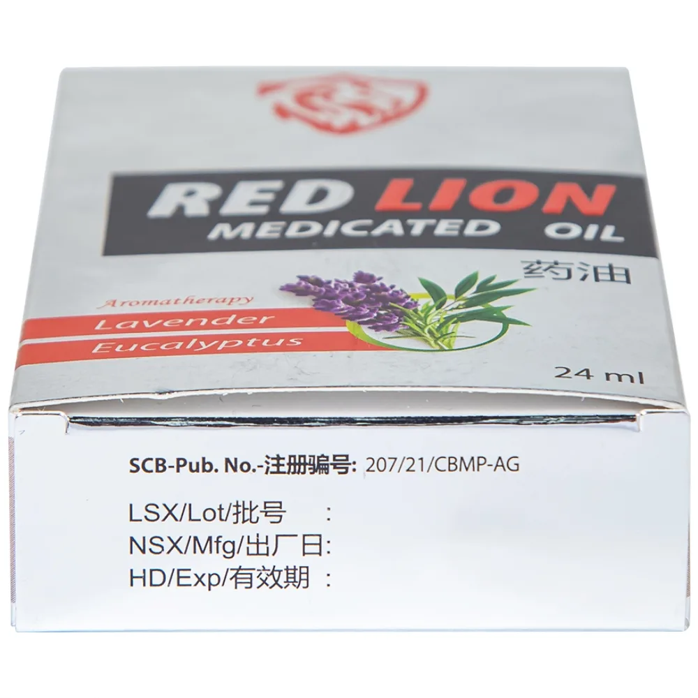 Hình ảnh Dầu gió lăn Red Lion Medicated Oil White Agimexpharm ấm da vùng xoa, sử dụng massage hỗ trợ thư giãn (24ml)
