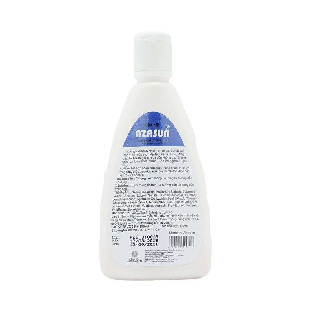 Hình ảnh Dầu gội Azasun Gamma giúp sạch gàu cho da đầu hết ngứa (120ml)