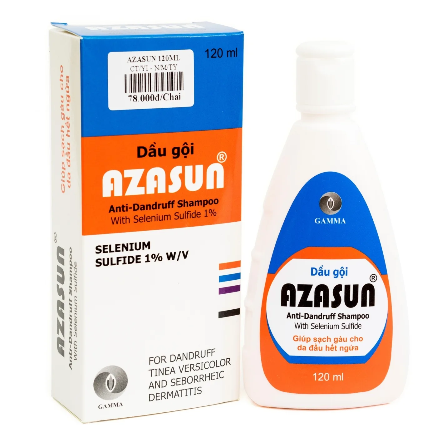 Hình ảnh Dầu gội Azasun Gamma giúp sạch gàu cho da đầu hết ngứa (120ml)