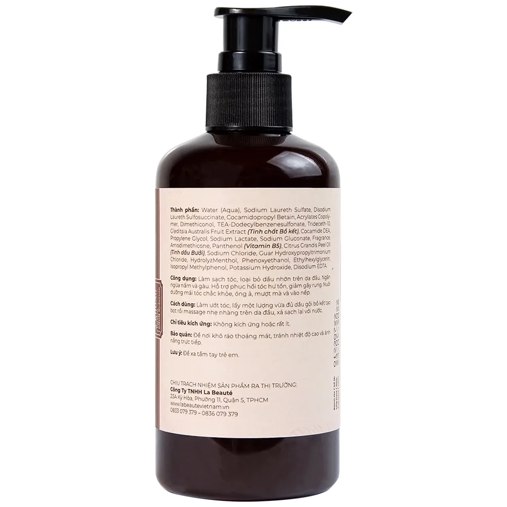 Hình ảnh Dầu gội bồ kết La Beauty loại bỏ dầu nhờn, ngăn nấm, gàu, phục hồi hư tổn, giảm gãy rụng (250ml)