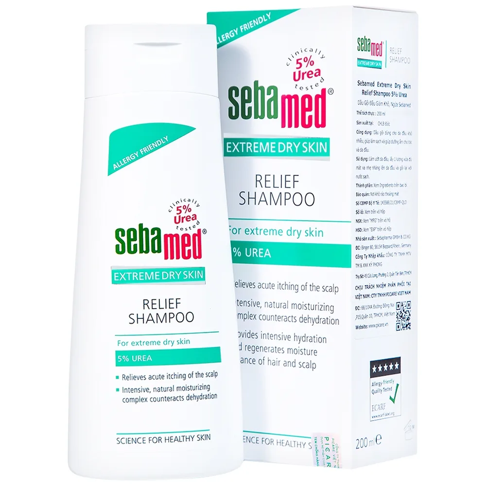 Hình ảnh Dầu gội đầu Extreme Dry Skin Relief Shampoo 5% Urea Sebamed giảm khô, ngứa  (200ml)