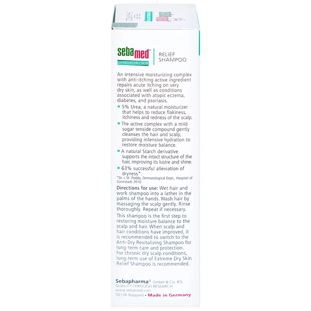 Hình ảnh Dầu gội đầu Extreme Dry Skin Relief Shampoo 5% Urea Sebamed giảm khô, ngứa  (200ml)