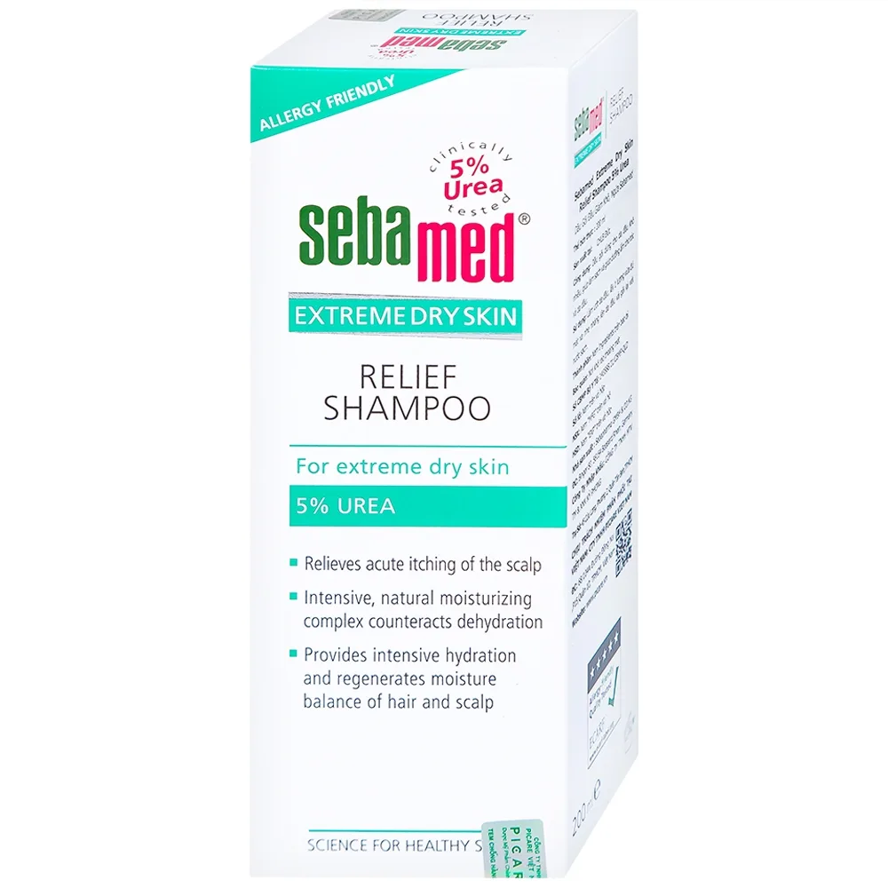 Hình ảnh Dầu gội đầu Extreme Dry Skin Relief Shampoo 5% Urea Sebamed giảm khô, ngứa  (200ml)