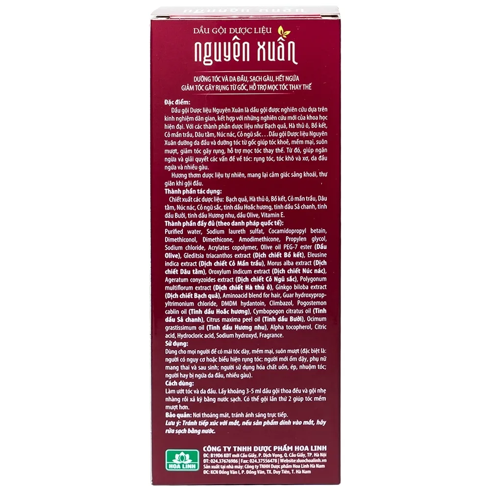 Hình ảnh Dầu gội dược liệu Nguyên Xuân Nâu dưỡng tóc và da đầu, sạch gàu, hết ngứa, giảm tóc gãy rụng (200ml)