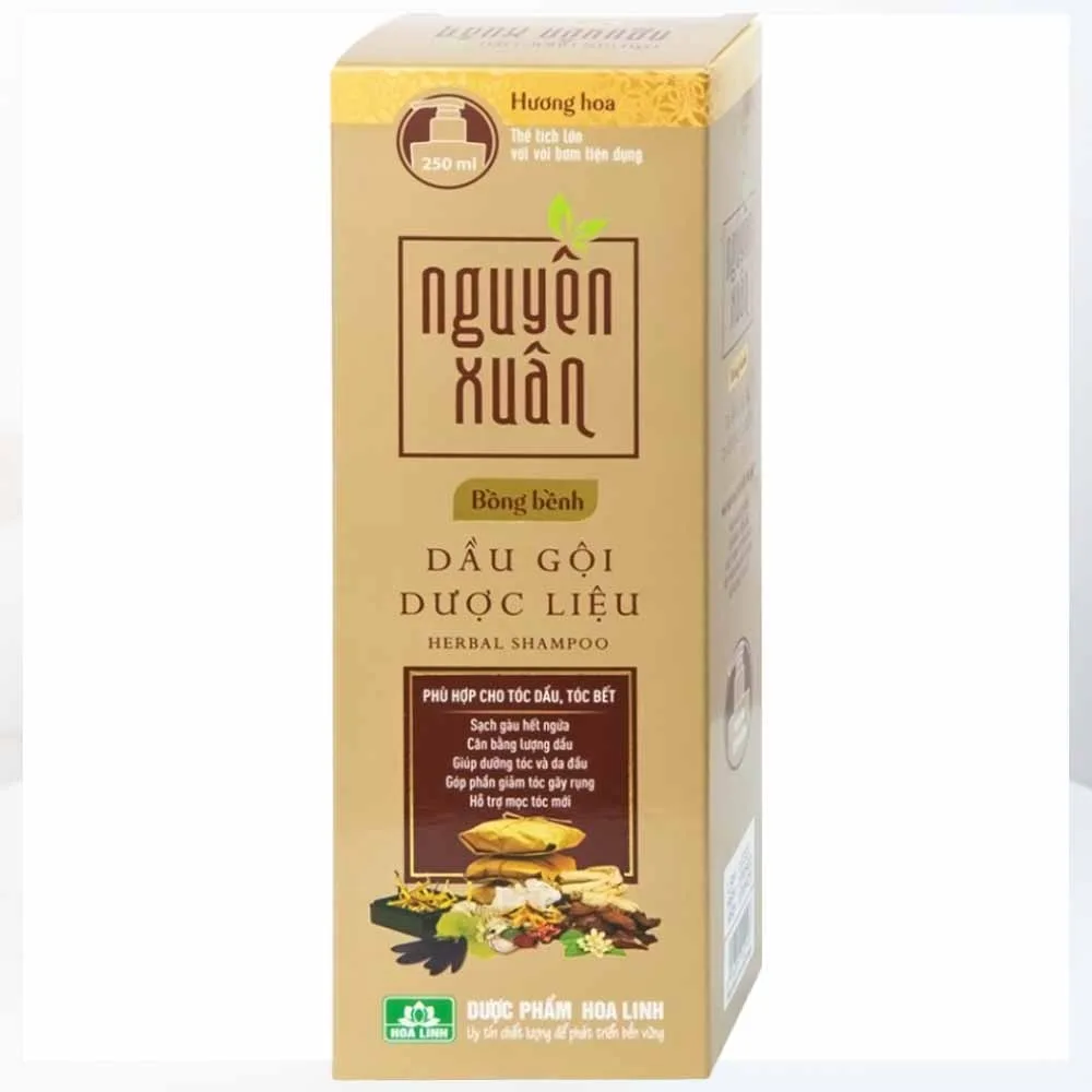 Hình ảnh Dầu gội dược liệu Nguyên Xuân hương hoa sạch gàu, hết ngứa, cân bằng lượng dầu, giảm tóc gãy rụng (250ml)