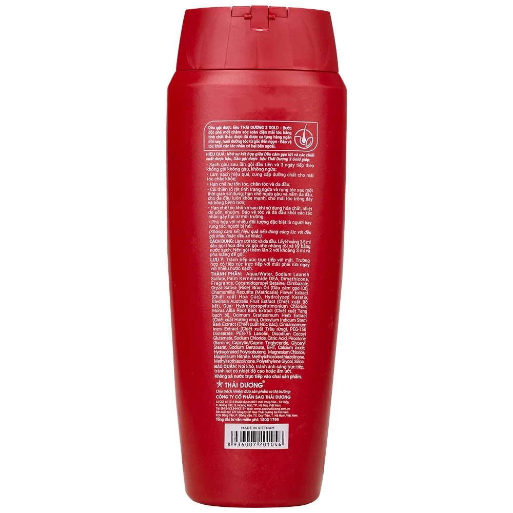 Hình ảnh Dầu gội dược liệu Thái Dương 3 hương hoa sạch gàu mà vẫn suôn mềm (200ml)