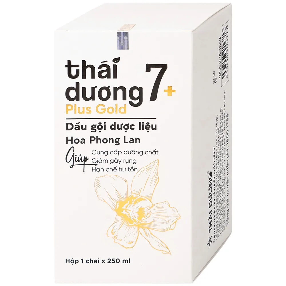 Hình ảnh Dầu gội dược liệu Thái Dương 7 Plus Gold Sao Thái Dương sạch gàu, giảm ngứa và rụng tóc (250ml)