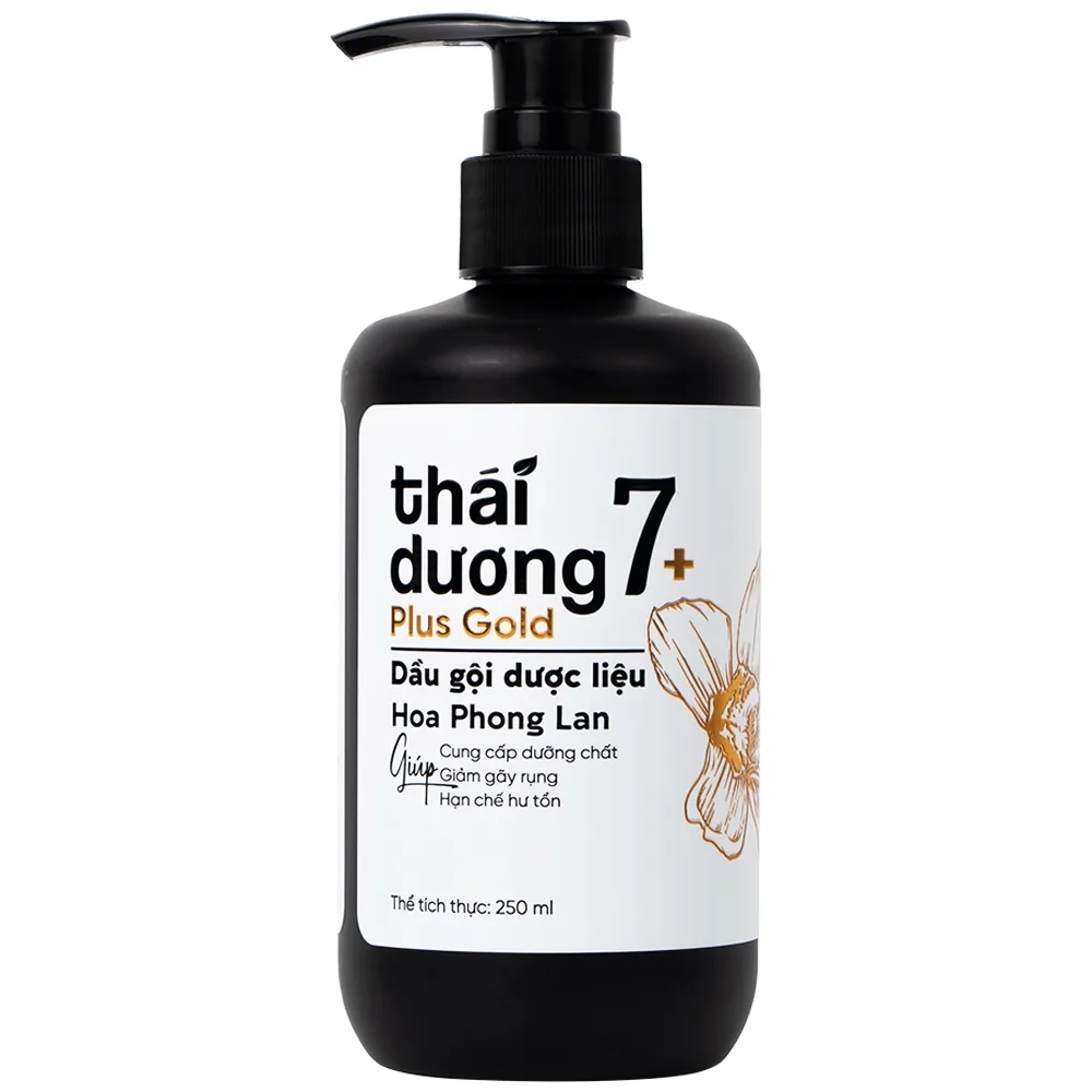 Hình ảnh Dầu gội dược liệu Thái Dương 7 Plus Gold Sao Thái Dương sạch gàu, giảm ngứa và rụng tóc (250ml)