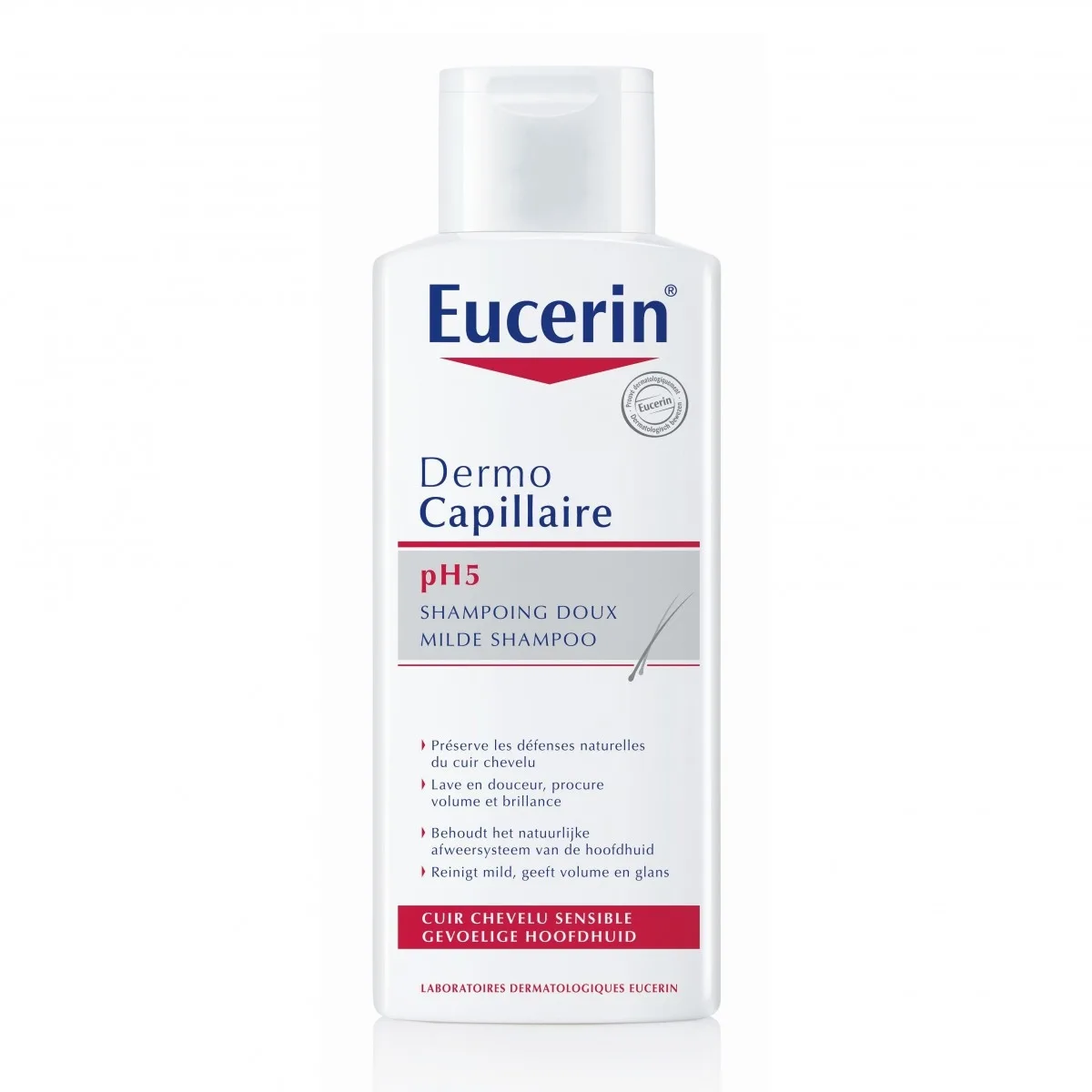 Hình ảnh Dầu gội cho da đầu nhạy cảm Eucerin Dermo Capillaire pH5 Mild Shampoo ngăn ngừa khô da đầu (250ml)