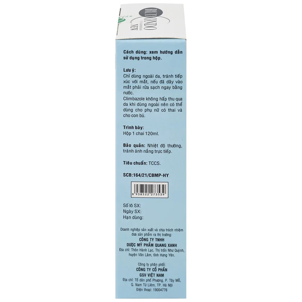 Hình ảnh Dầu gội Rudondo New Quang Xanh giúp sạch gầu, giảm nấm, dầu nhờn da dầu (120ml)