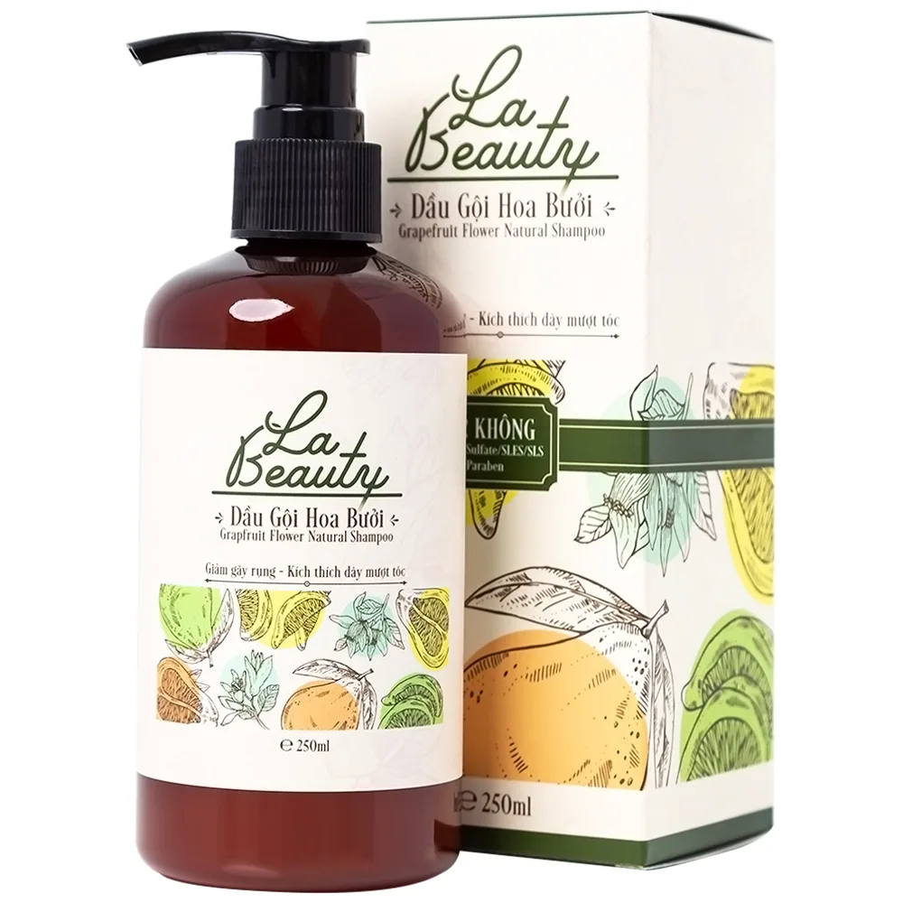 Hình ảnh Dầu gội hoa bưởi La Beauty giảm gãy rụng, kích thích dày mượt tóc, loại bỏ nhờn, ngăn nấm và gàu (250ml)