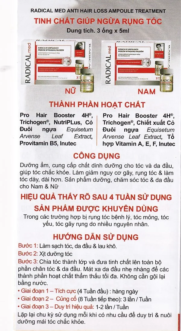 Hình ảnh Tinh chất Radical Med Anti-Hair Loss làm sạch tóc và da đầu (3 ống x 5ml)