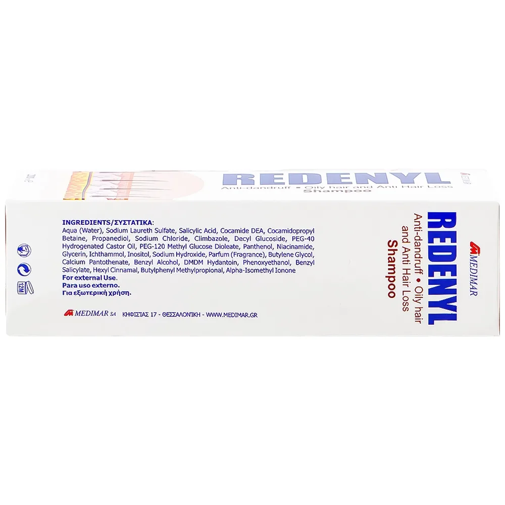 Hình ảnh Dầu gội Redenyl Medimar dùng để trị gàu, viêm da tiết bã nhờn, ngăn ngừa rụng tóc (200ml)