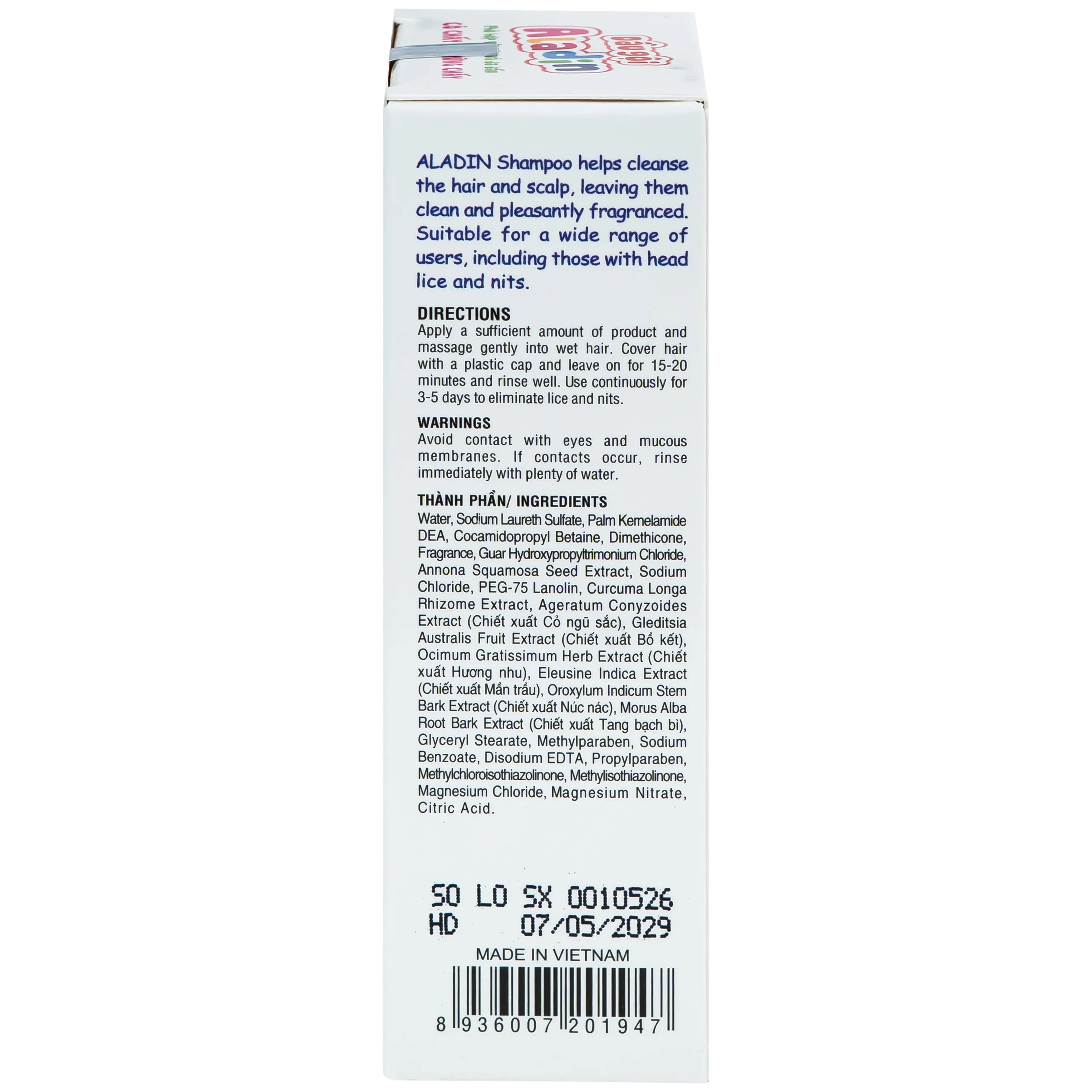 Hình ảnh Dầu gội sạch chấy Aladin Thái Dương 30g