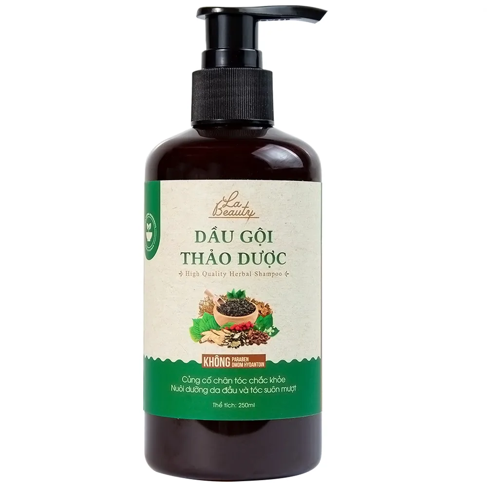 Hình ảnh Dầu gội thảo dược La Beauty loại bỏ dầu nhờn trên da đầu, ngăn nấm, gàu và giảm gãy rụng (250ml)