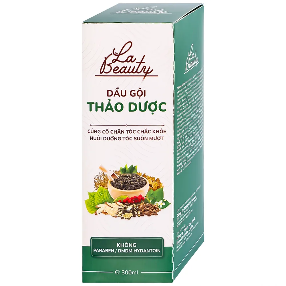 Hình ảnh Dầu gội thảo dược La Beauty loại bỏ dầu nhờn trên da đầu, ngăn nấm, gàu và giảm gãy rụng (300ml)