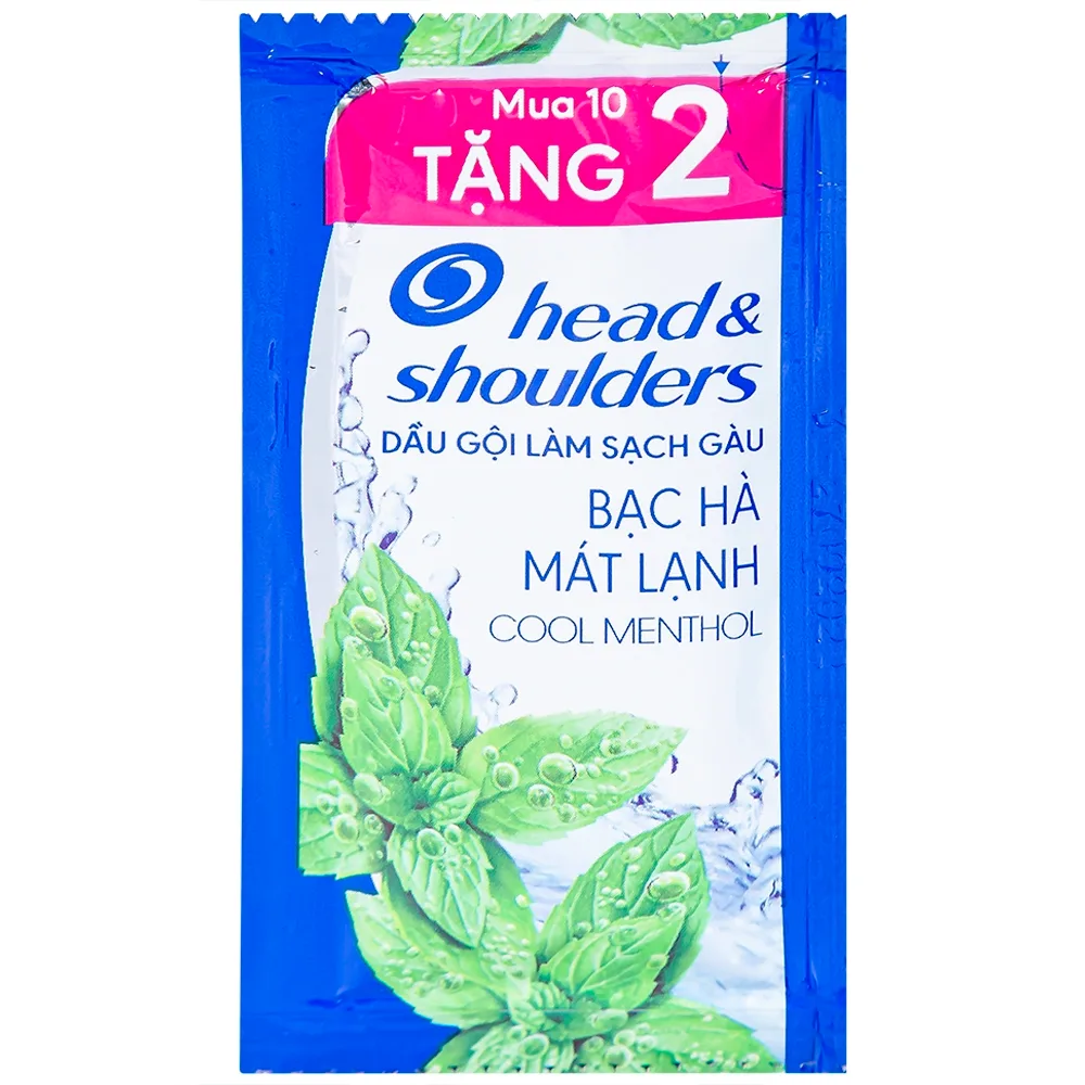 Hình ảnh Dầu gội làm sạch gàu dạng dây Head And Shoulders bạc hà mát lạnh (12 gói x 5.7ml)