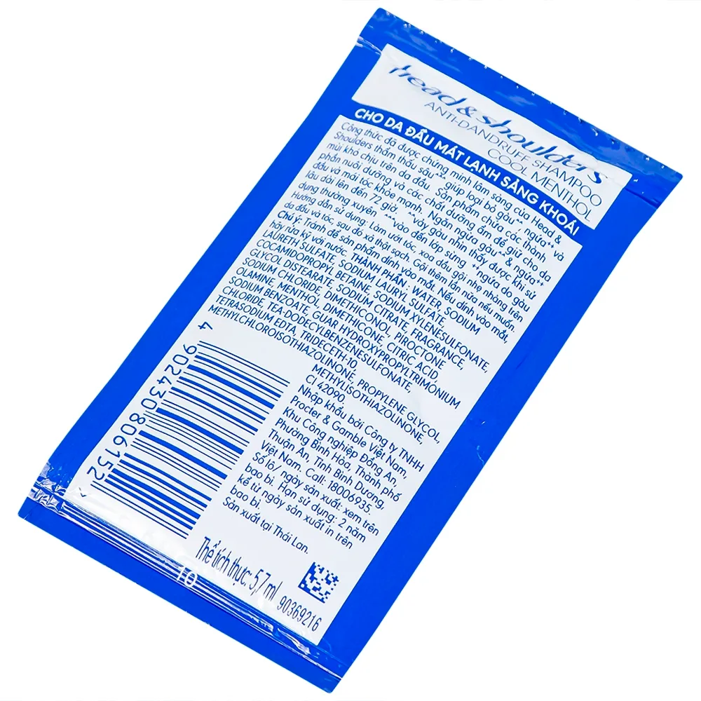 Hình ảnh Dầu gội làm sạch gàu dạng dây Head And Shoulders bạc hà mát lạnh (12 gói x 5.7ml)