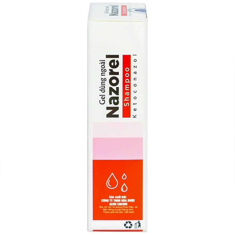 Hình ảnh Gel dùng ngoài Nazorel Shampoo Ketoconazol hỗ trợ điều trị mẩn ngứa da đầu do gàu và nấm viêm da (50ml)