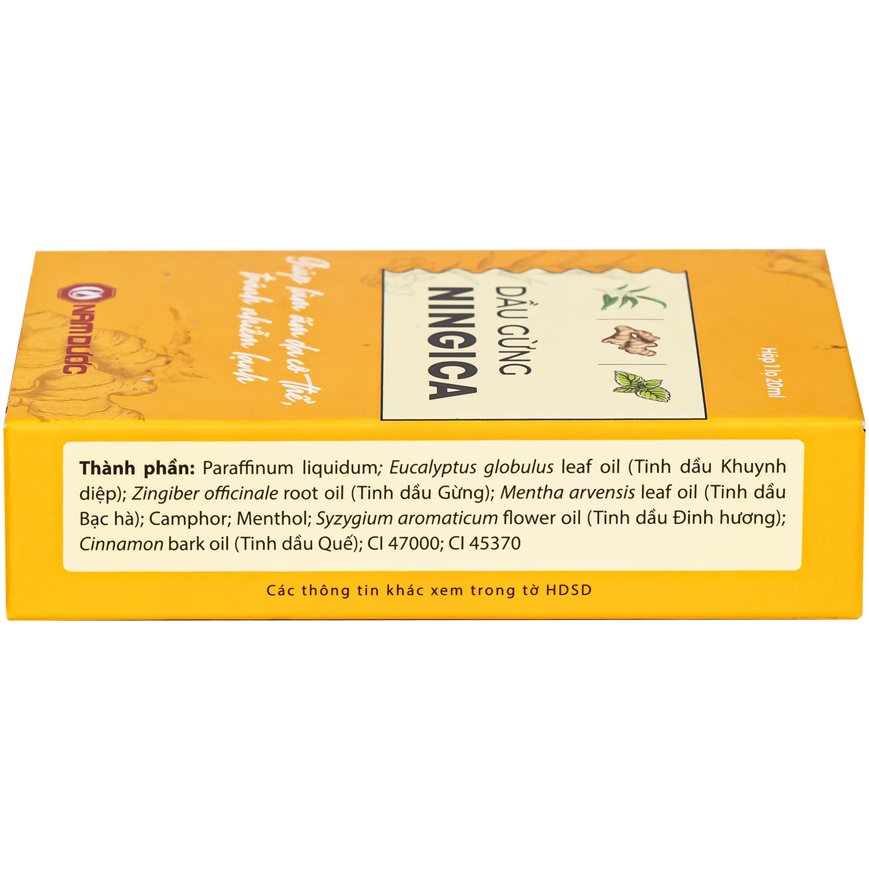 Hình ảnh Dầu gừng Ningica giúp làm ấm cơ thể, giữ ấm (20ml)