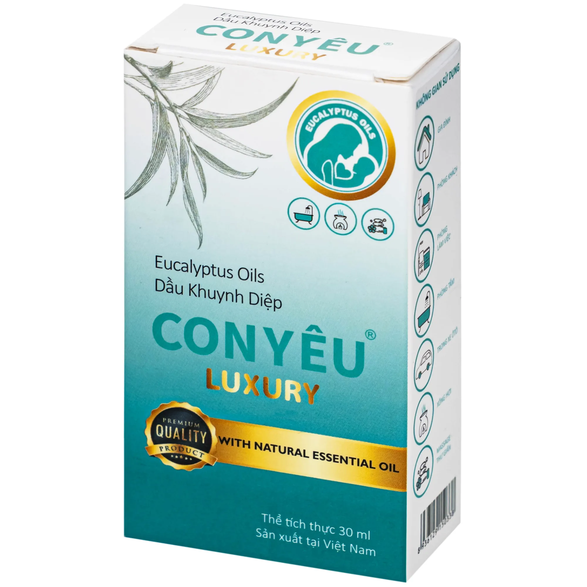 Hình ảnh Dầu khuynh diệp Con Yêu Luxury giúp giữ ấm, làm dịu vết cắn côn trùng (30ml)