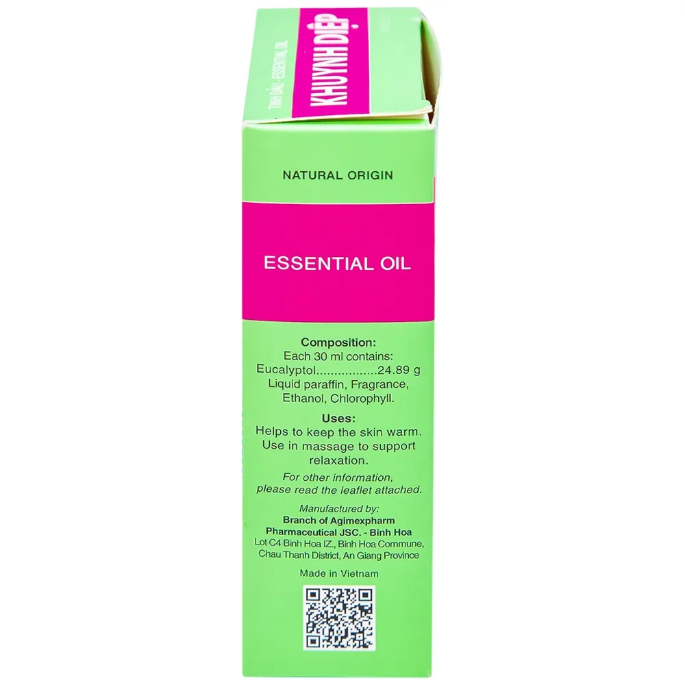 Hình ảnh Tinh dầu Khuynh Diệp Eucalyptus Oil Agimexpharm ấm da vùng xoa, dùng massage thư giãn dành cho mẹ và bé (30ml)