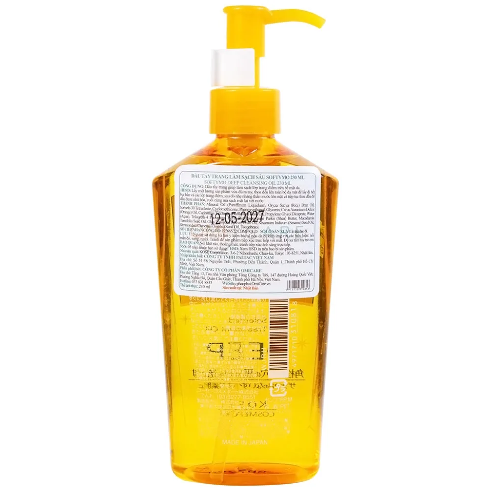 Hình ảnh Dầu tẩy trang làm sạch sâu Softymo Deep Cleansing Oil lớp trang điểm trên bề mặt da (230ml)