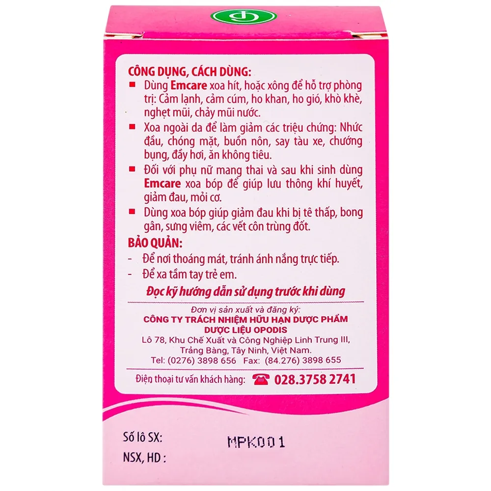 Hình ảnh Dầu tràm Emcare cho bé ngừa cảm, xoa bóp giảm đau nhức (25ml)