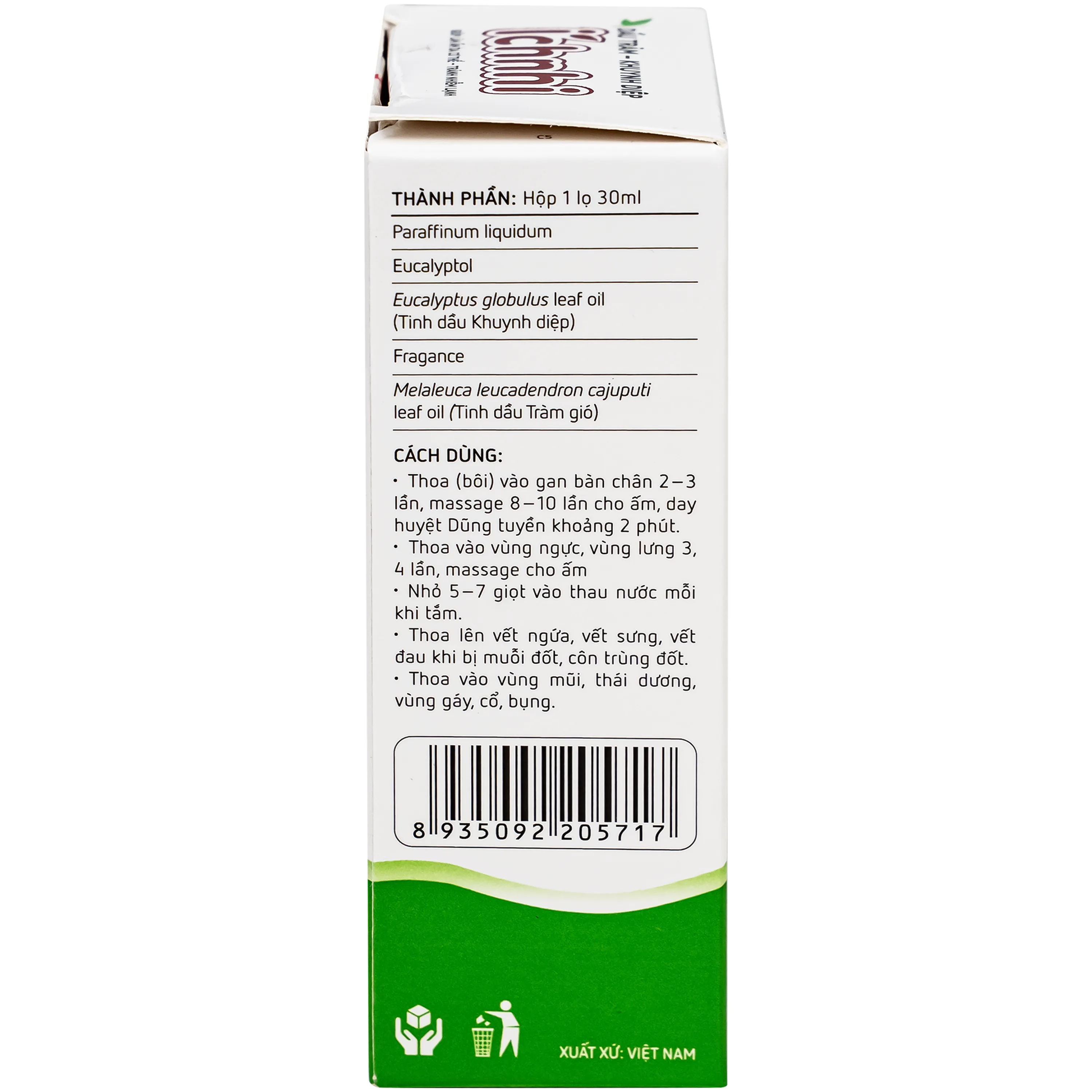 Hình ảnh Dầu tràm khuynh diệp Ích nhi giúp giữ ấm cơ thể, phòng cảm lạnh (30ml)