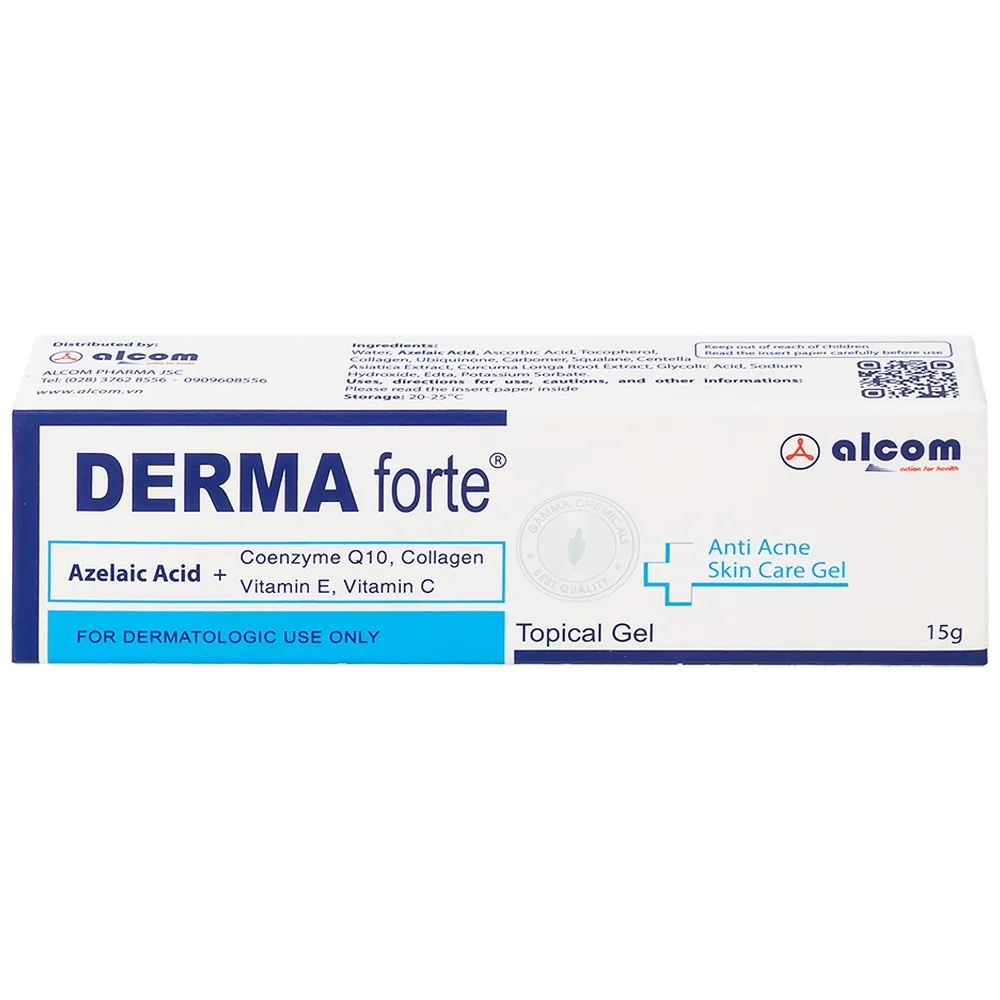 Hình ảnh Gel Derma Forte Gamma hỗ trợ làm mờ sẹo, ngừa vết thâm, ngừa tái phát mụn, sạch bã nhờn trên da (15g)