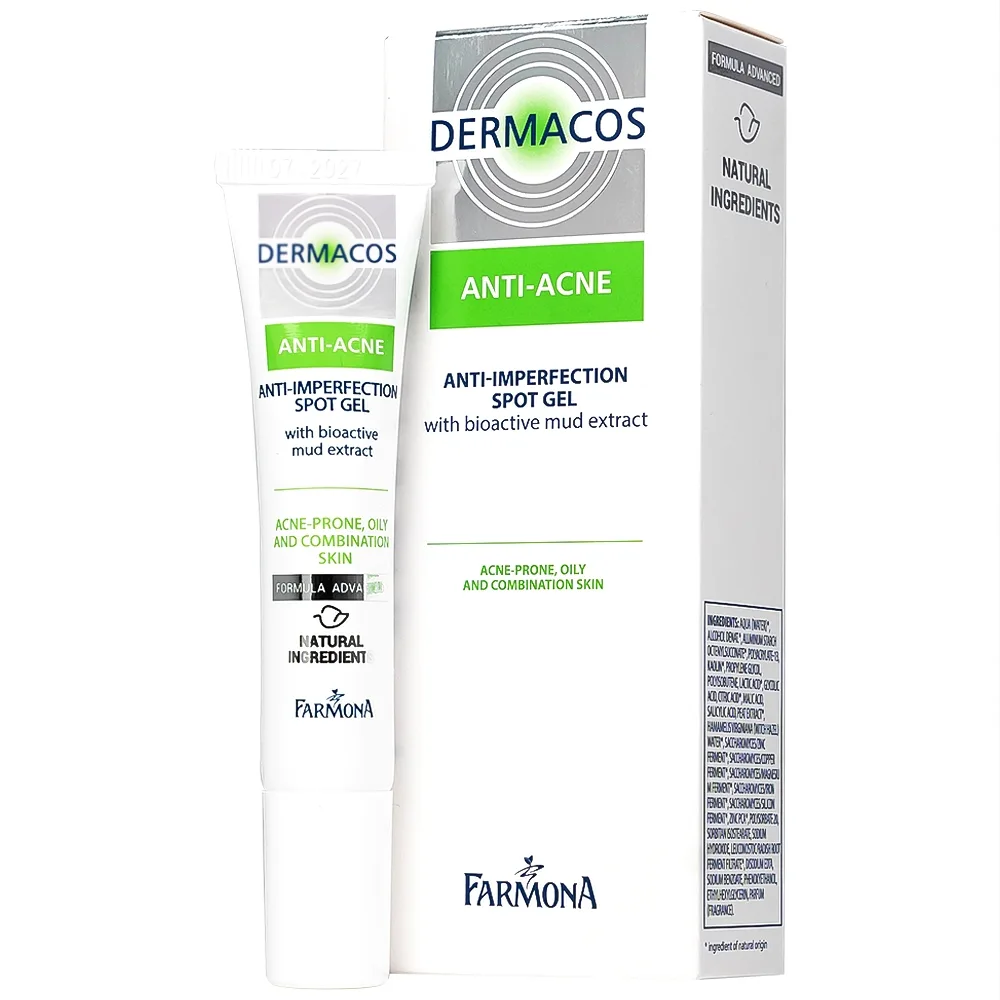 Hình ảnh Gel chấm mụn chứa bùn hoạt tính Dermacos Anti-Ance Anti Imperfection Spot Gel giảm và ngăn ngừa mụn (15ml)