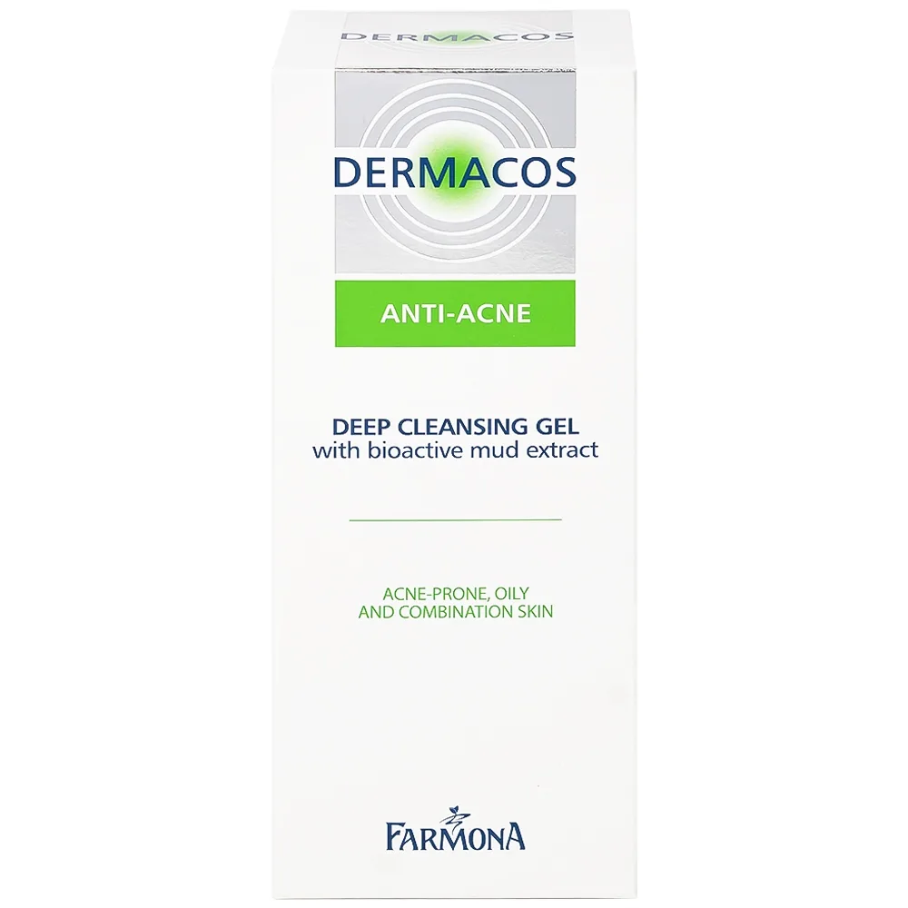 Hình ảnh Gel rửa sạch sâu ngừa mụn chứa bùn hoạt tính Dermacos Anti-Acne Deep Cleansing Gel giảm nhờn trên da (150ml)