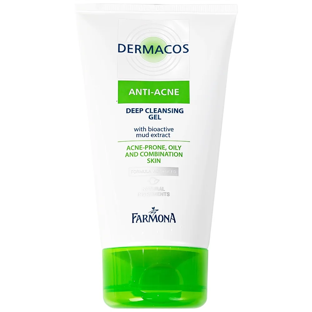 Hình ảnh Gel rửa sạch sâu ngừa mụn chứa bùn hoạt tính Dermacos Anti-Acne Deep Cleansing Gel giảm nhờn trên da (150ml)