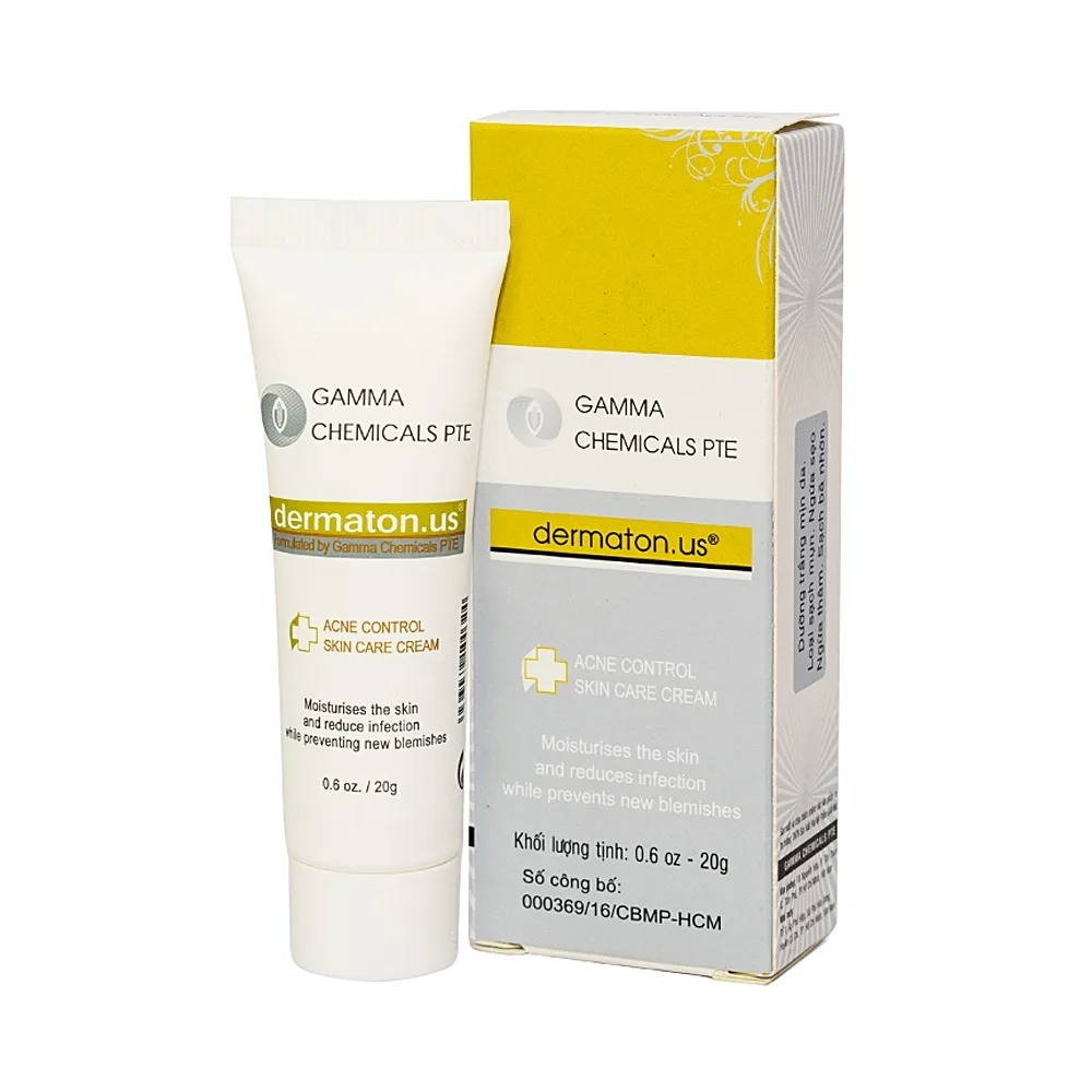 Hình ảnh Kem Dermaton.US Acne Control SkinCare Cream Gamma dưỡng trắng, sạch mụn, ngừa sẹo thâm, sạch bã nhờn (20g)