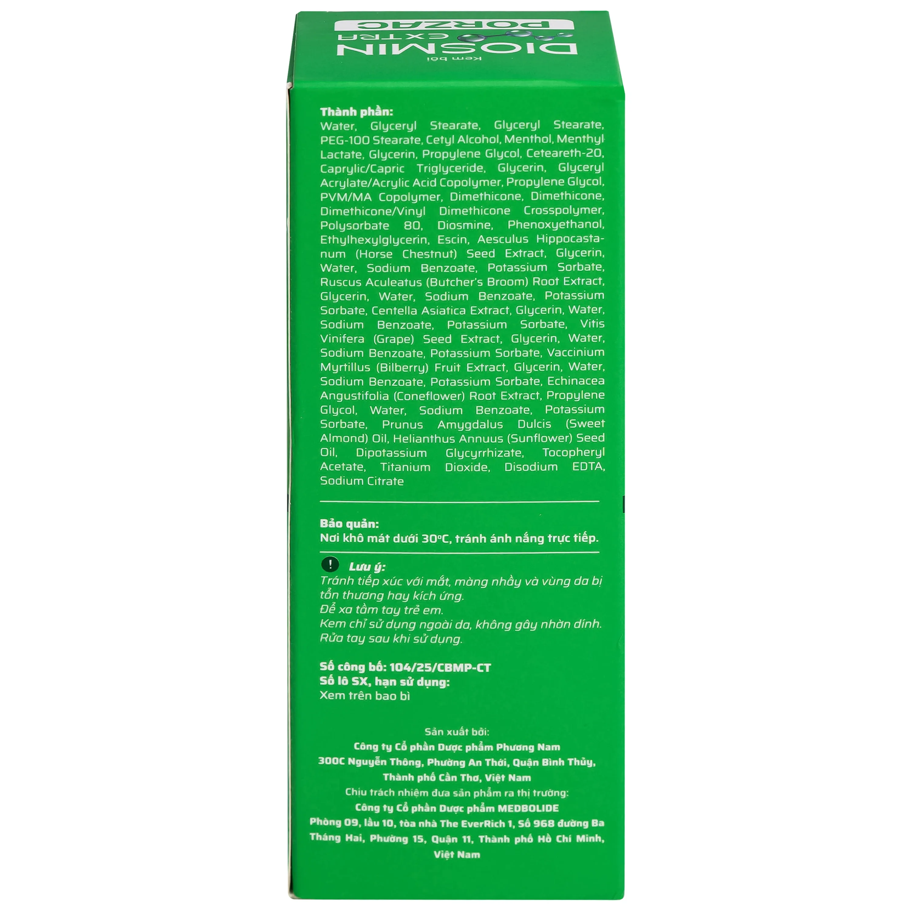 Hình ảnh Gel bôi ngừa suy giãn tĩnh mạch, phù, nặng chân Diosmin Extra Porzac 75ml