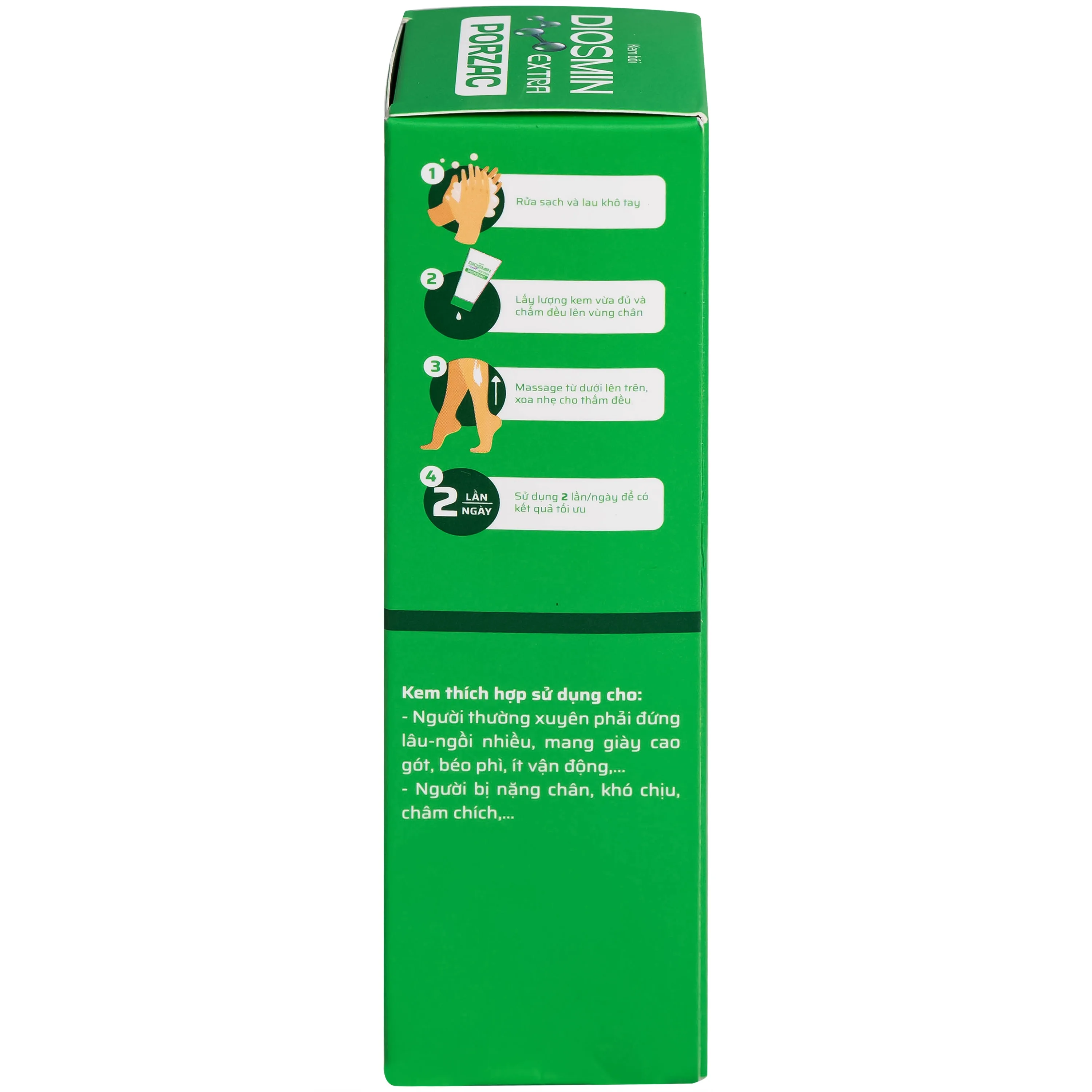 Hình ảnh Gel bôi ngừa suy giãn tĩnh mạch, phù, nặng chân Diosmin Extra Porzac 75ml