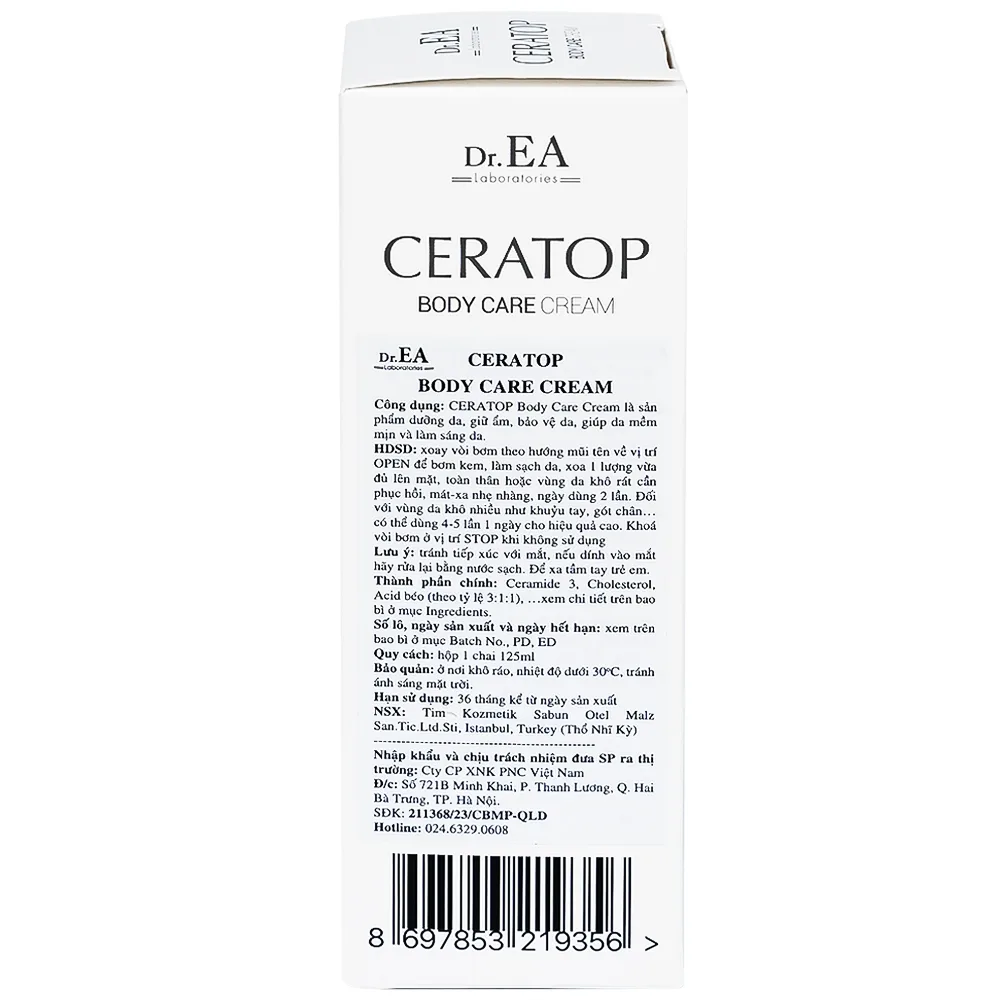 Hình ảnh Kem Ceratop Body Care Cream 125ml Dr.EA dưỡng da, giữ ẩm, bảo vệ da