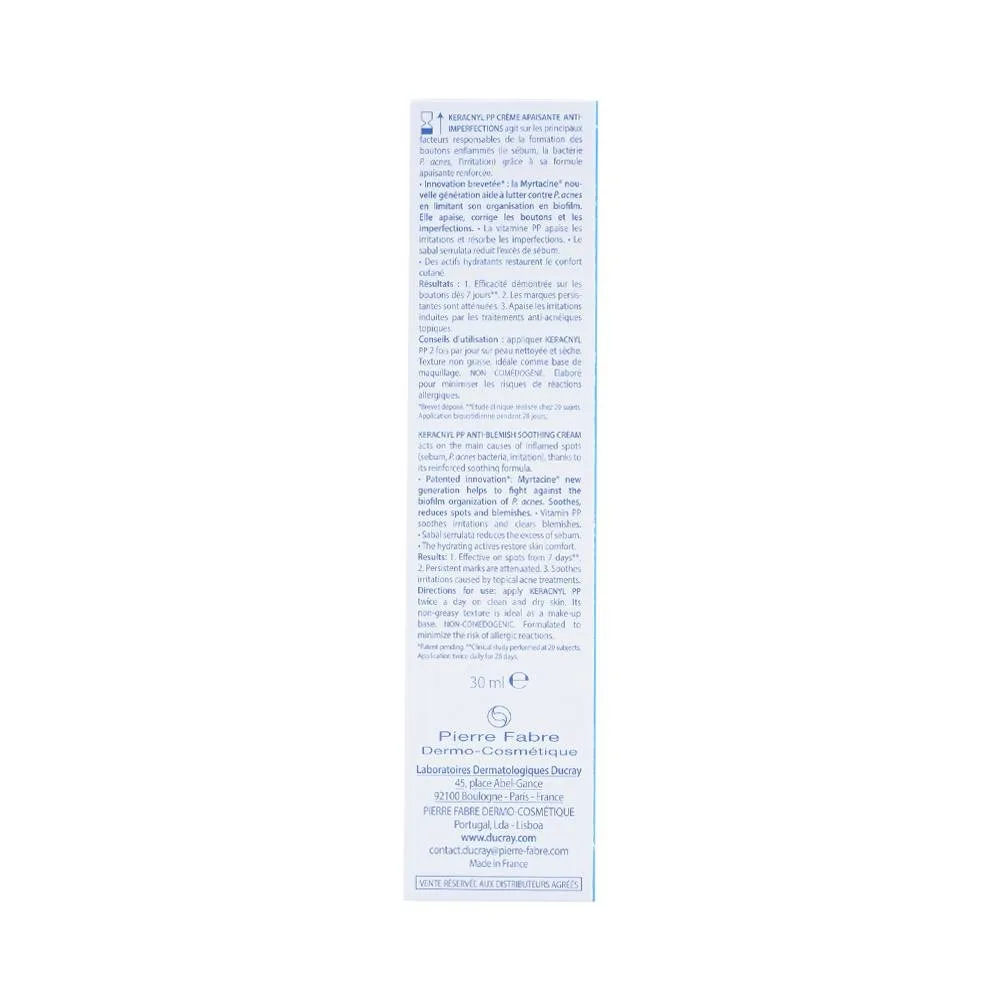 Hình ảnh Kem dưỡng da Ducray Keracnyl PP anti-Blemish Soothing Cream giảm các đốm mụn và mờ vết thâm do mụn (30ml)