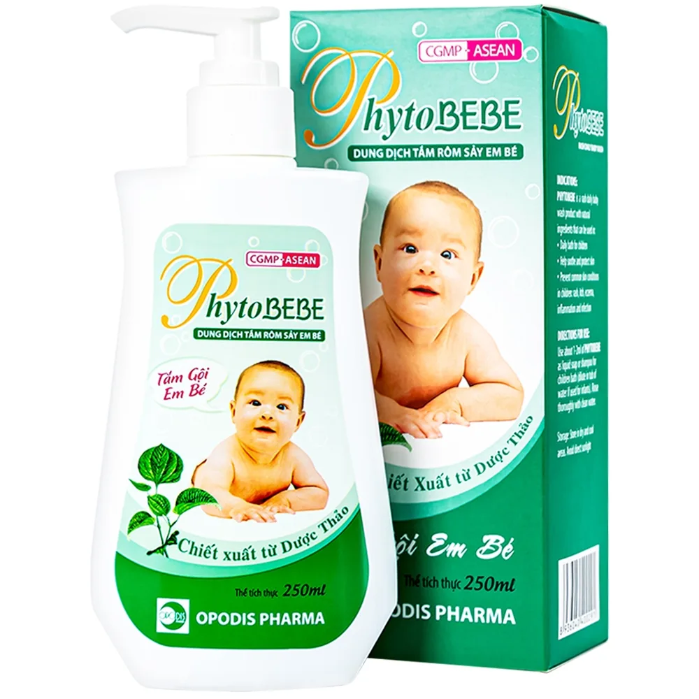 Hình ảnh Dung dịch tắm Phyto Bebe Opodis làm giảm rôm sảy, giảm kích ứng (250ml)