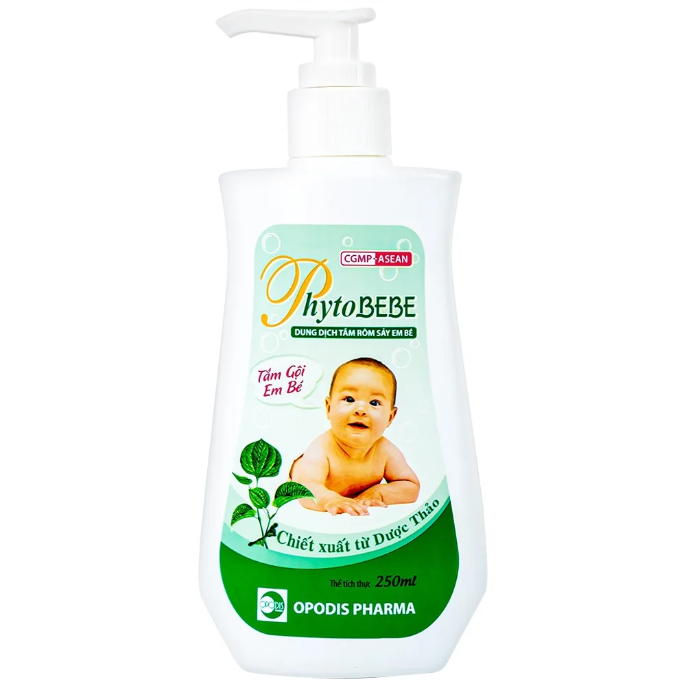 Hình ảnh Dung dịch tắm Phyto Bebe Opodis làm giảm rôm sảy, giảm kích ứng (250ml)