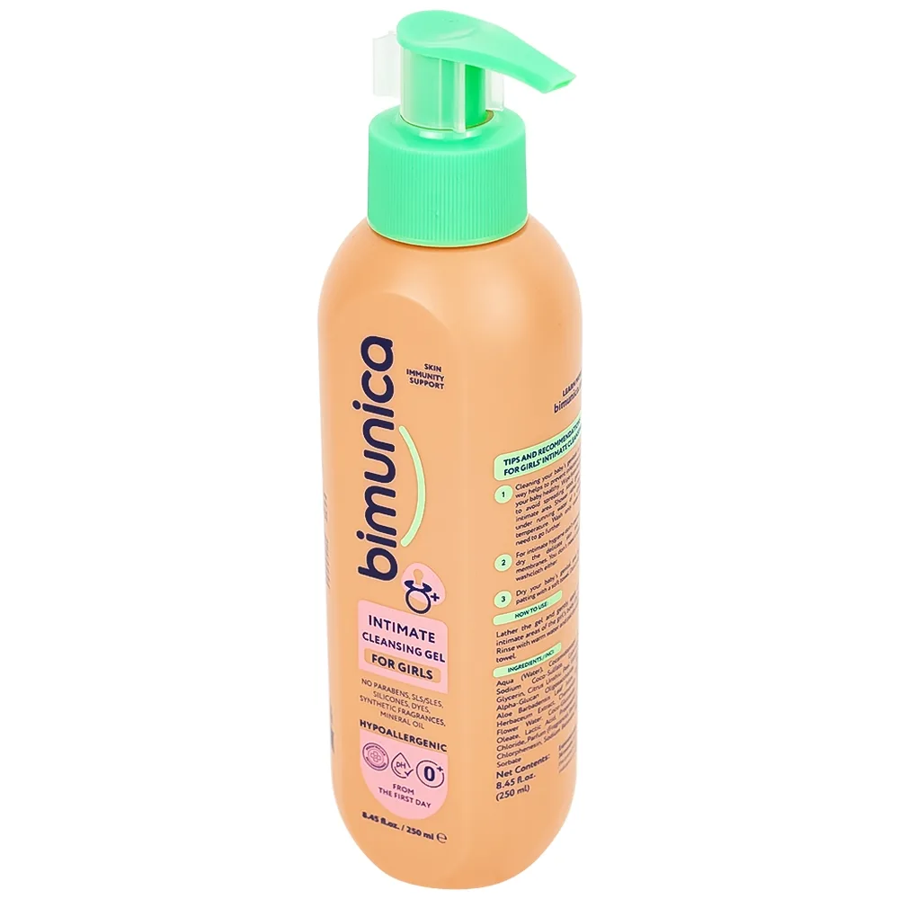 Hình ảnh Dung dịch vệ sinh vùng kín Bimunica 250ml dành cho bé gái từ 0 tháng tuổi 