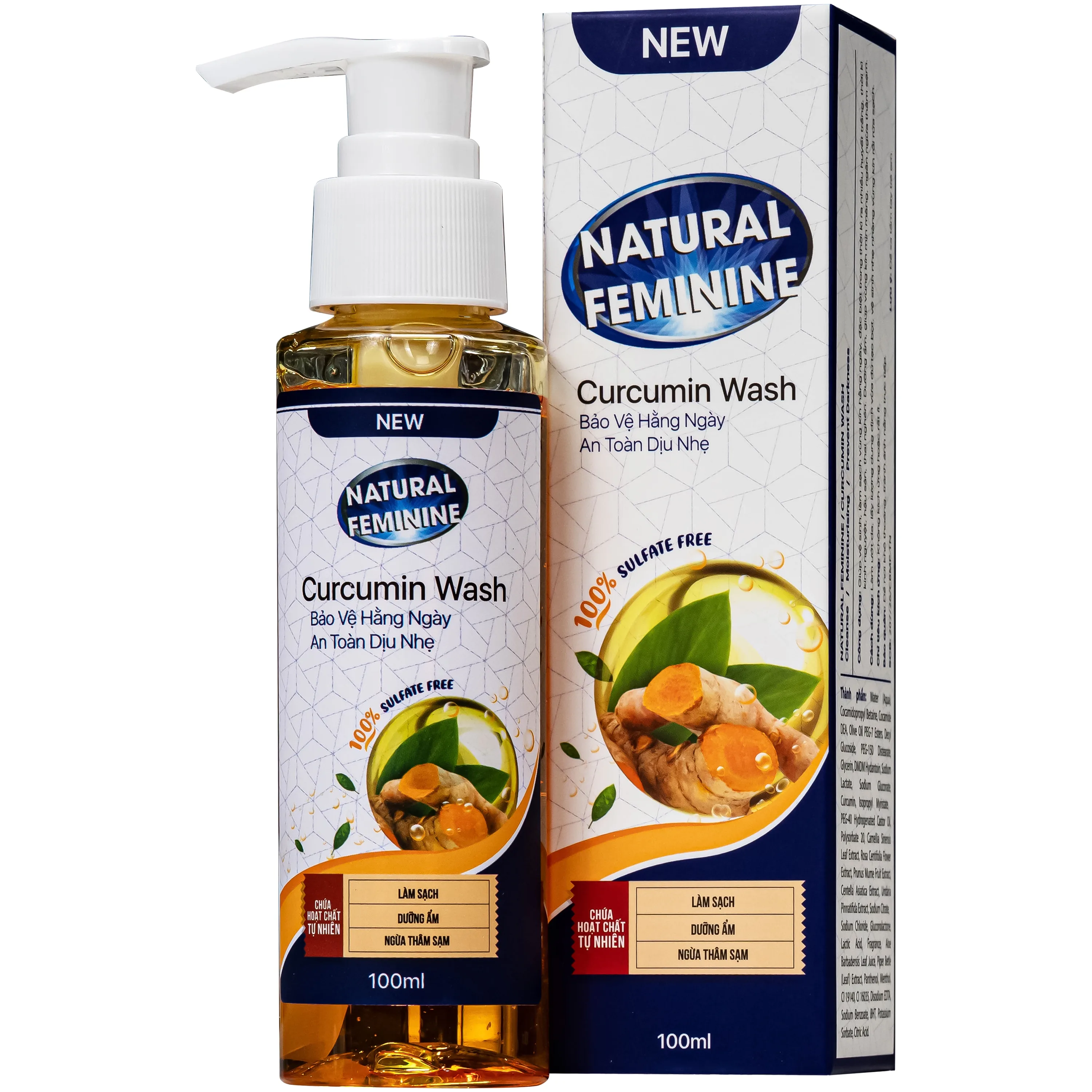 Hình ảnh Dung dịch vệ sinh phụ nữ khử mùi Natural Feminine Curcumin Wash 100ml